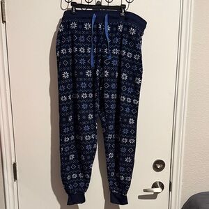 Navy Blue Patterned Joggers